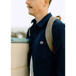 NEW IRON & RESIN men's mission shirt in navy